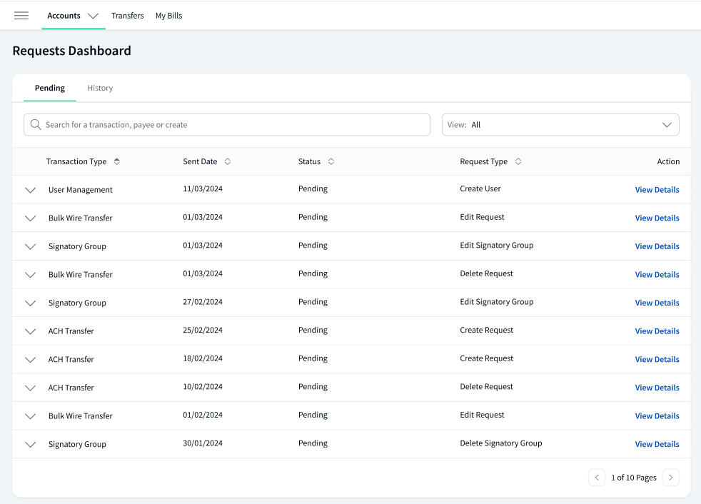 Request Dashboard